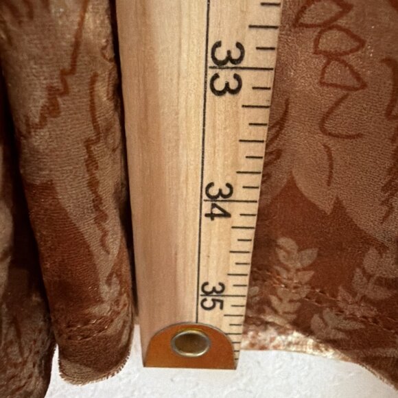 Boho Velvet Brown Wimsygoth Babydoll Dress XL Bell Sleeve Fairy Retro - Picture 8 of 12